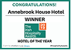 Award certificate for Annebrook House Hotel as Hotel of the Year, 2016 Irish Hospitality Awards.